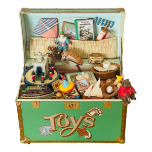 Antique Mechanical Musical Toy Chest