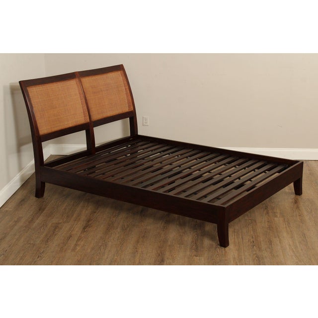 Quality Solid Wood Bed Frame With Caned Headboard