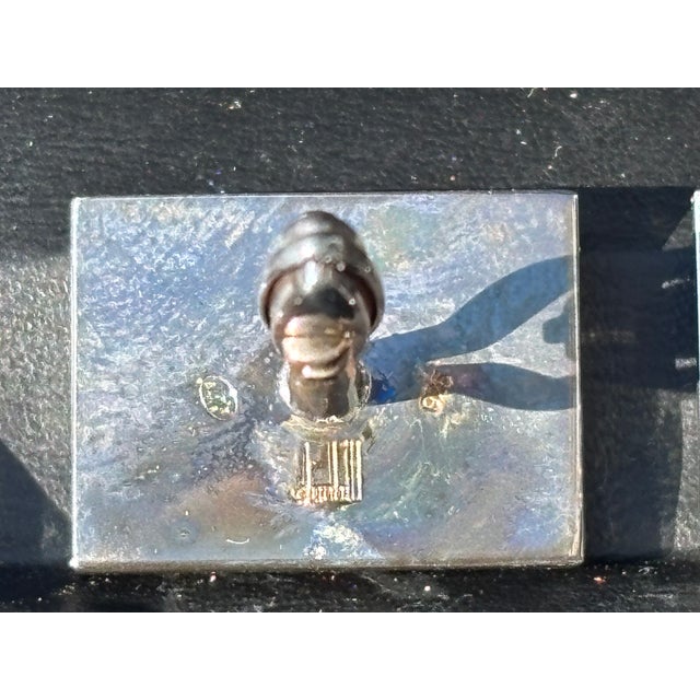 Pair of Dunhill Cufflinks - Sterling Silver, Original Boxes + Manual, Union Jack Flag For Sale - Image 6 of 11