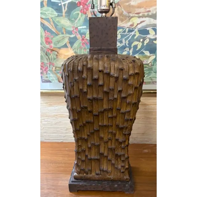 Mid-Century Modern Mid Century Asian Faux Bamboo Table Lamps For Sale - Image 3 of 11