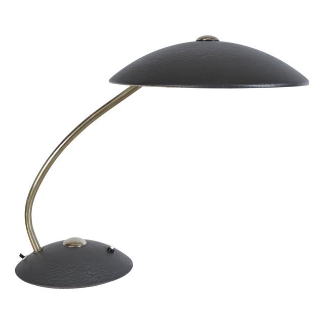 Mid-Century Industrial Grey Desk Light Lamp by Christian Dell for Kaiser Idell / Kaiser Leuchten, Germany, 1960 For Sale