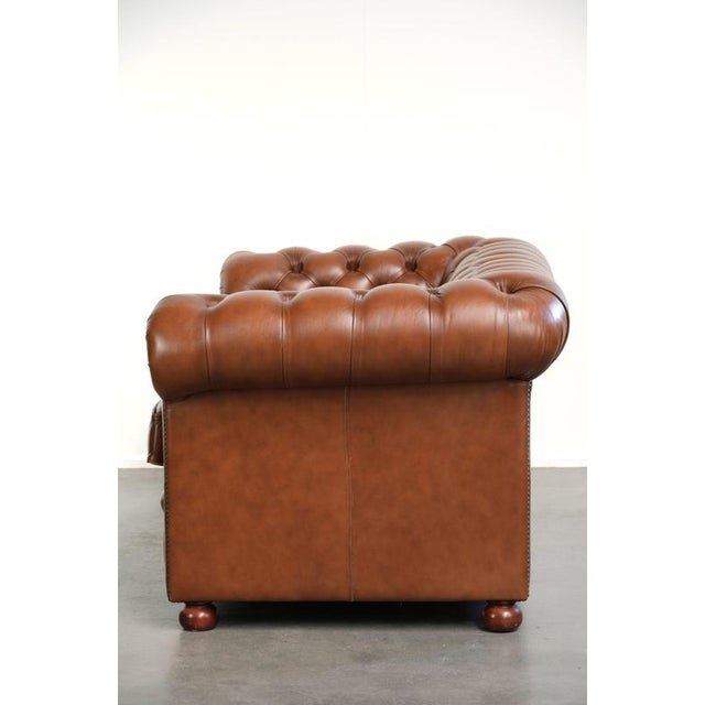 English Two-Seater Sofa in Cowhide Leather For Sale - Image 4 of 13