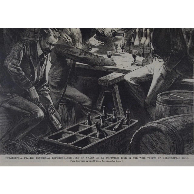 Figurative "Inspection Tour in the Wine Vaults", 1876 Philadelphia Centennial Exposition, 1876 For Sale - Image 3 of 4