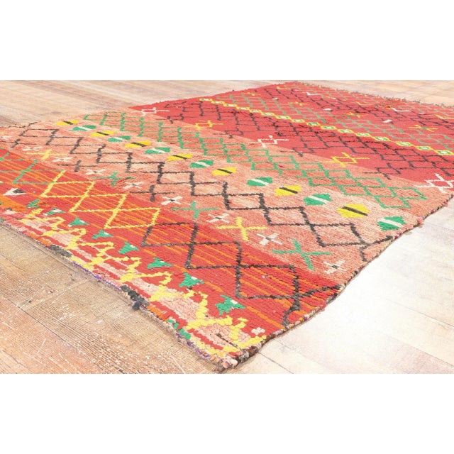 Textile Vintage Red Moroccan Rag Rug - 05'05 X 09'00 For Sale - Image 7 of 9