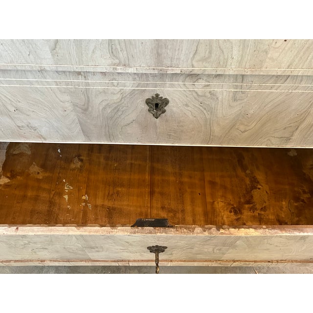 19th Century Carlo X Italian Bleached Walnut Chest of Drawers For Sale - Image 13 of 15