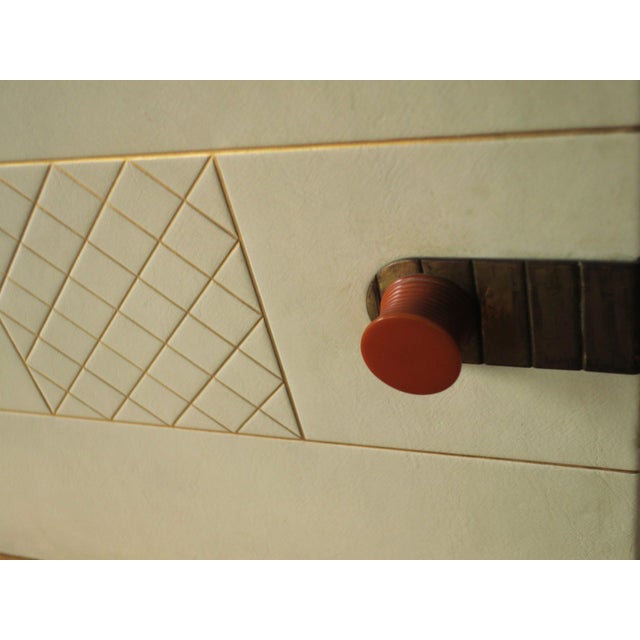 Mid 20th Century Art Deco Sideboard in Maple with Leather and Art Glass by Laszlo Hoenig, 1940s For Sale - Image 5 of 15