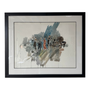 Zygmund Jankowski American ( 1925-2009) "Jazz Musicians" Watercolor Painting