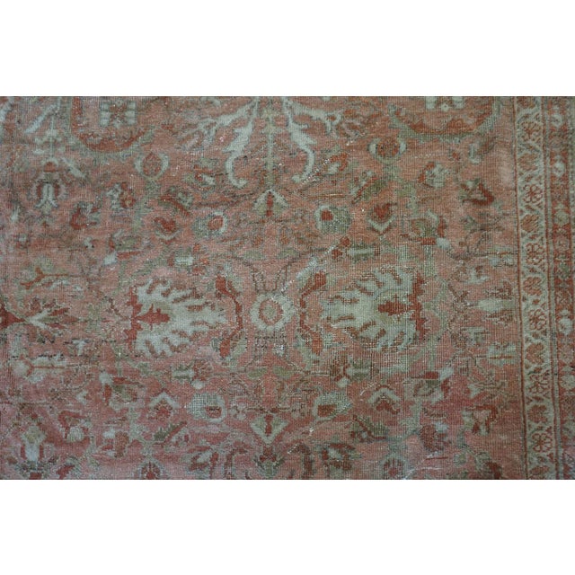 1930s Pink Rose Field Traditional Geometric Antique Knotted Wool Persian Mahal Rug For Sale In New York - Image 6 of 10