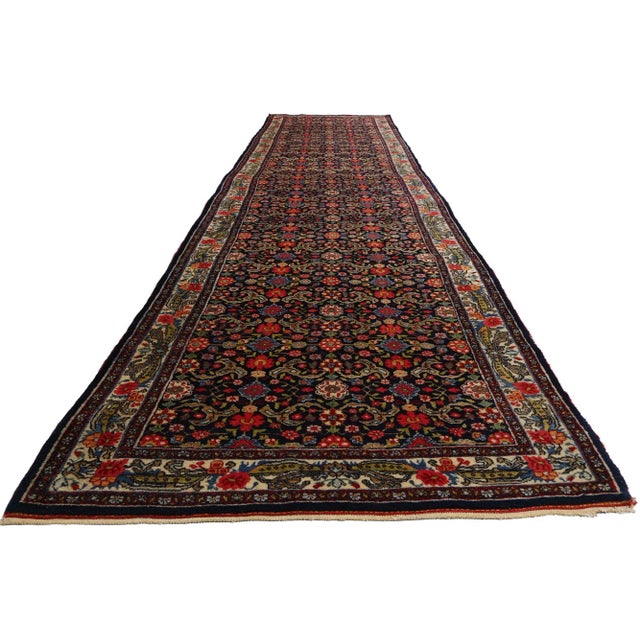 Baroque Antique Persian Bijar Rug - 03'08 X 17'09 For Sale - Image 3 of 9