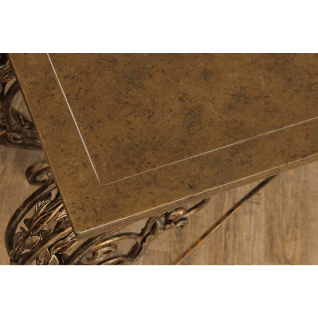 Brown French Louis XV Style Wrought Iron Console Table For Sale - Image 8 of 13