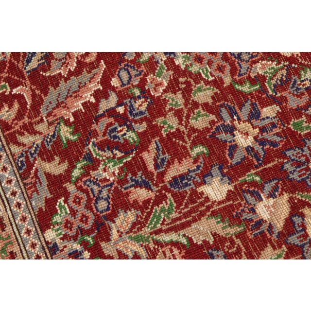 Textile Floral 1990's Tabriz Pak-Persian Red/Tan Wool Rug - 6'1'' X 9'2'' For Sale - Image 7 of 9