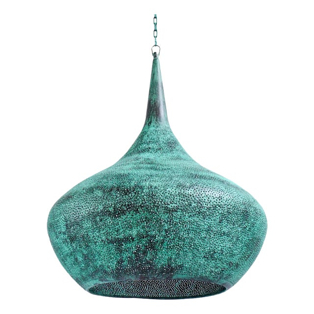 Copper Rain Drop Pendant Light Small For Sale