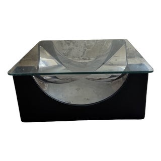 Coffee Table with Molded Base and Chrome, 1970s For Sale