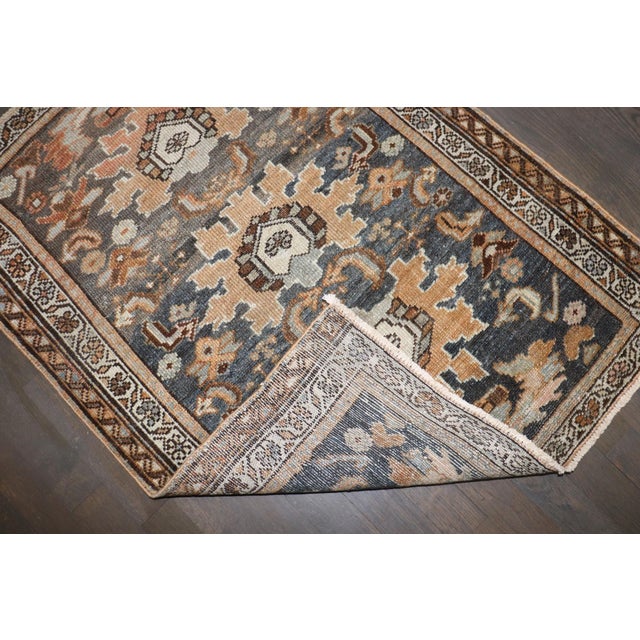 Early 20th Century Square Mini Antique Malayer Rug For Sale - Image 5 of 6