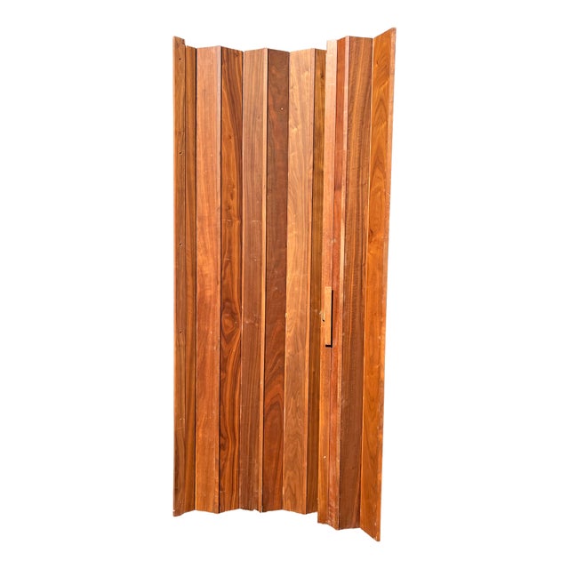 1960s Vintage Bifold Folding Screen Doors on Track Room Divider in Mid Century Modern Design For Sale - Image 5 of 6