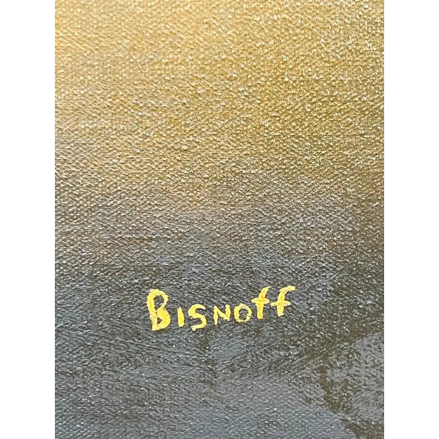 Modern Floral Still Life With White Bloom Oil on Canvas Signed by Artist 1990's For Sale - Image 11 of 13