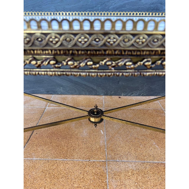 Neoclassical Bronze and Marble Coffee Table with Swan Motifs, 1940s For Sale - Image 11 of 13