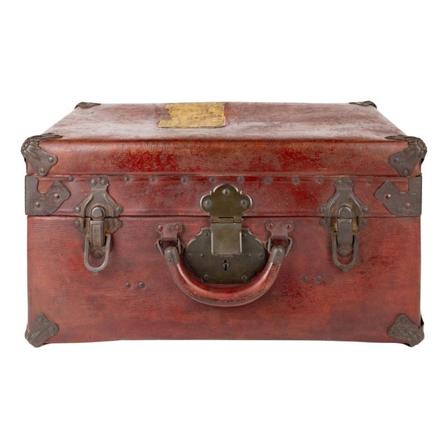 Pressed Cardboard Trunk Suitcase, 1920s For Sale - Image 12 of 12