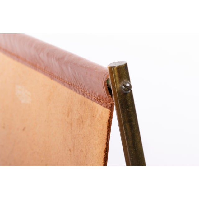 Leather Magazine Rack from Carl Auböck, Austria, 1960s For Sale - Image 3 of 6
