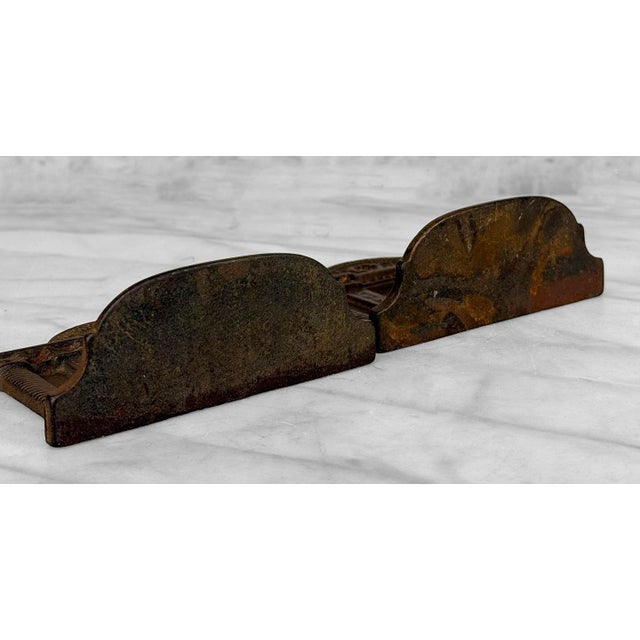 Antique Neoclassical Cast Iron "Penelope at Her Loom" Library Bookends - A Pair For Sale - Image 9 of 9