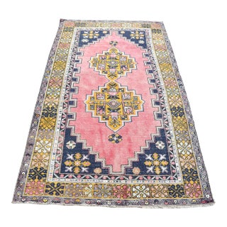 1960s Oushak Nomadic Red Color Rug For Sale