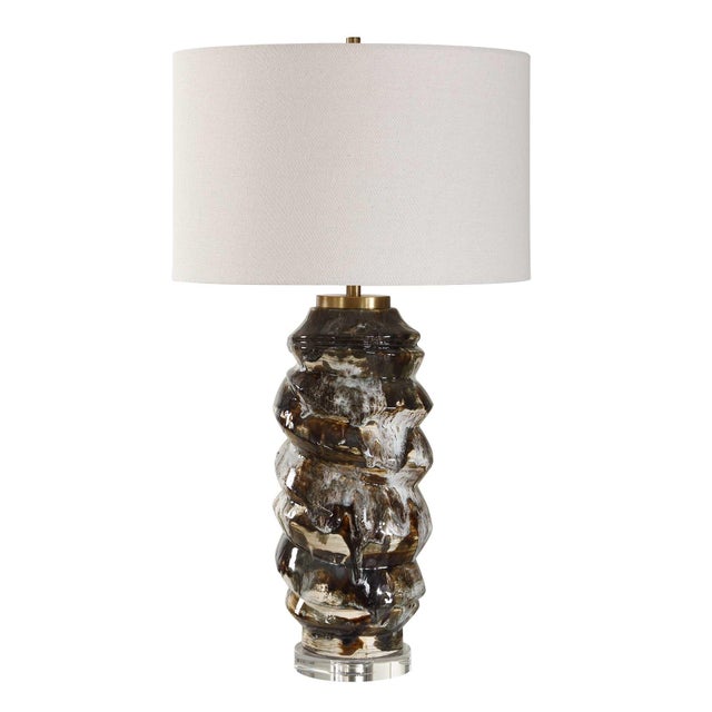 Kenneth Ludwig Chicago Cuoco Mottled Brown Table Lamp For Sale - Image 4 of 6