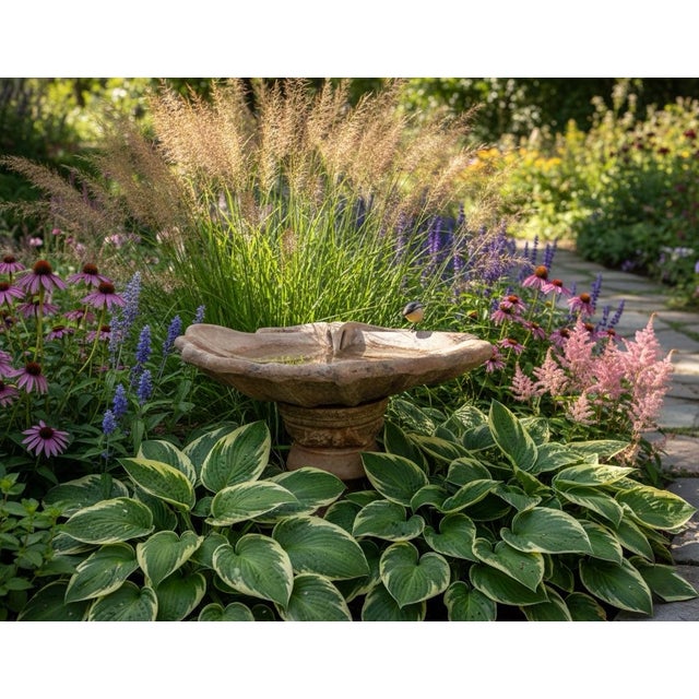 Vintage Italian Terracotta Scalloped Shell Bird Bath For Sale - Image 11 of 12