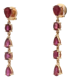 3.03 cts Natural ruby earrings in 14k gold