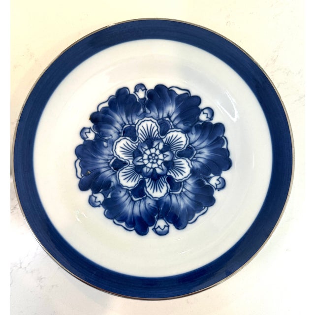 Ceramic 1980s Bombay Asian Garden Floral Rosette Desert Plates Set of 6 For Sale - Image 7 of 7