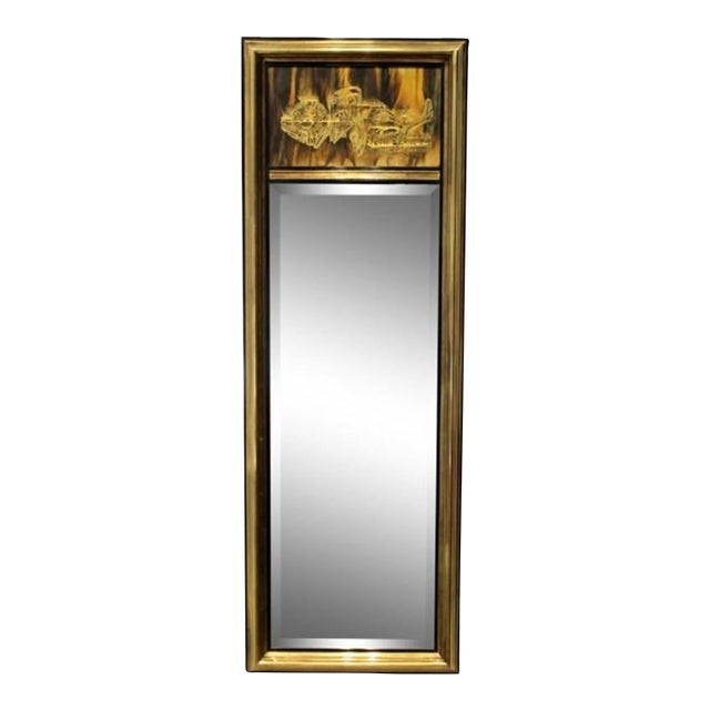 1970s Bernhard Rohne Mastercraft Acid Etched Rectangular Wall Mirror