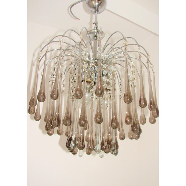 Metal Vintage Murano Chandelier by Paolo Venini, Italy, 1970s For Sale - Image 7 of 12