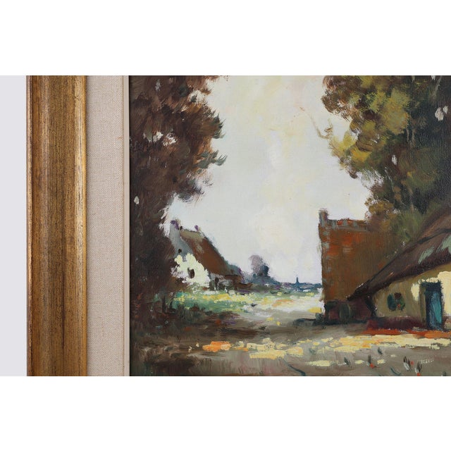 Gold Jos Pauwels, Farm Scene, 1950s, Oil on Canvas, Framed For Sale - Image 8 of 11