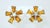 Golden goodness! 1960's gold tone clip-on earrings in a starburst silhouette embellished with amber crystal stones and...