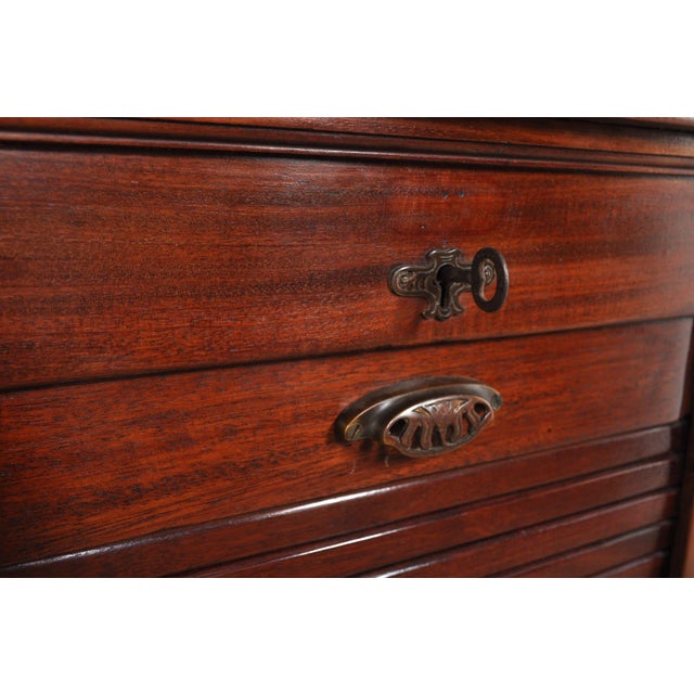 Antique Roller Door Cabinet in Mahogany, 1880s For Sale - Image 5 of 13