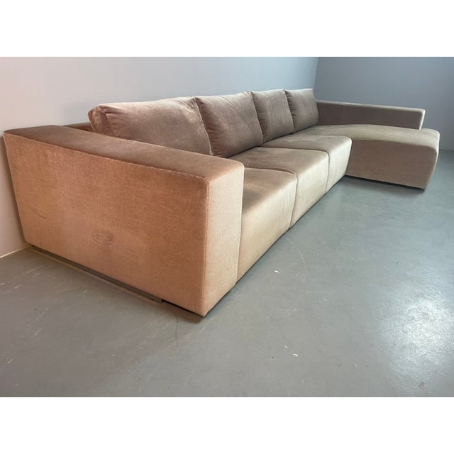 Modular Sofa in Champagne Velvet from Walter Knoll, Germany, 1970s, Set of 4 For Sale - Image 9 of 18