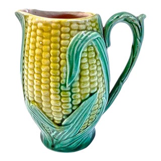 Vintage Majolica Corn Creamer For Sale