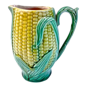 Vintage Majolica Corn Creamer
