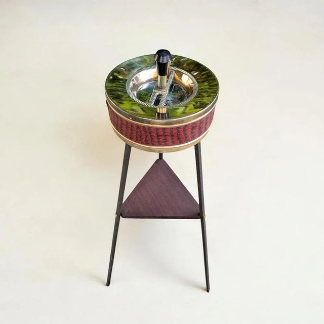 Vintage Standing Ashtray with Teak Shelf, 1960s For Sale - Image 11 of 11
