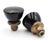 Vintage Art Deco Black Glass Passage Door Knob Set For Sale - Image 6 of 7