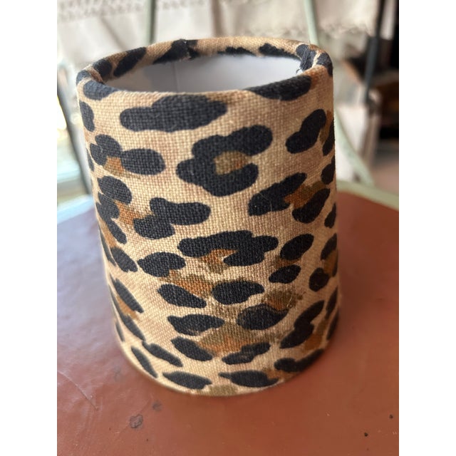 Boho Chic Leopard Print Chandelier Shade For Sale - Image 3 of 4