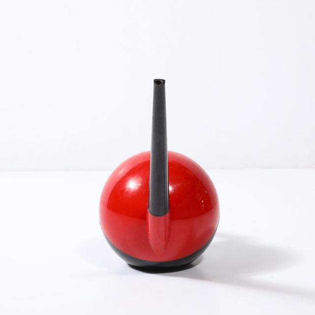 Mid-Century Watering Can in Vermillion Red & Black Signed Quality Molding Co. For Sale - Image 4 of 12