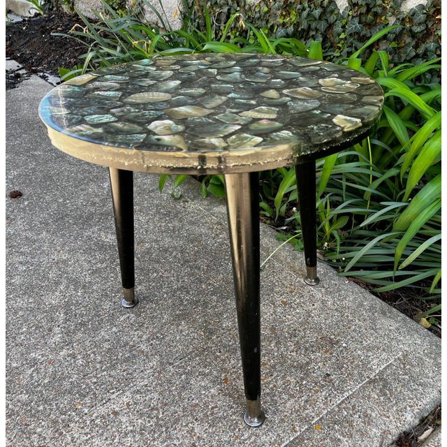 Abalone MCM Side Table For Sale - Image 4 of 9