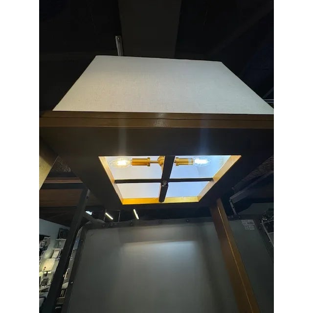 Metal Modernistic Etagere With Lamp For Sale - Image 7 of 7