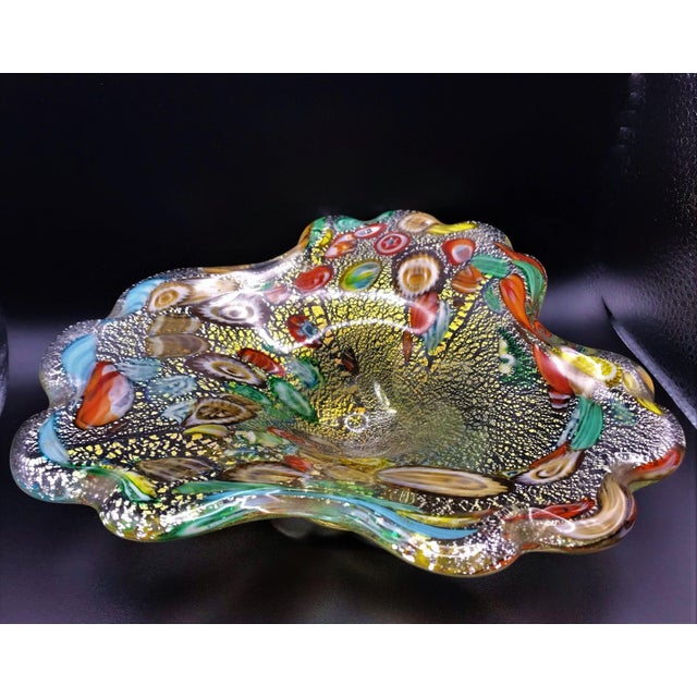 Modern Late 20th Century Murano Hand Blown Millifiori Shallow Bowl For Sale - Image 3 of 12