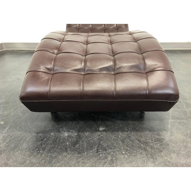 RocheBobois "Dolce" Modern Chaise Lounge in Chocolate Brown Leather