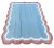 Handmade Cotton Area Rug, Sky Blue Scalloped With Terracotta Border - 9'x12' For Sale - Image 9 of 10