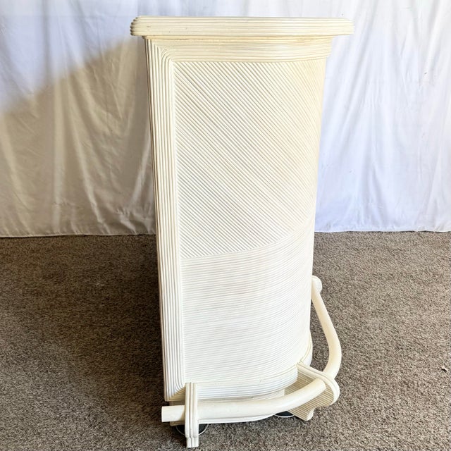 Vintage Boho Chic Wavy Pencil Reed Dry Bar For Sale - Image 10 of 12