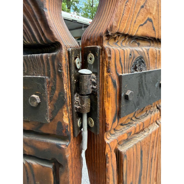 1960s Tiki Chateau Hand Carved Cedar Wood Screen or Room Divider by Witco For Sale - Image 6 of 9