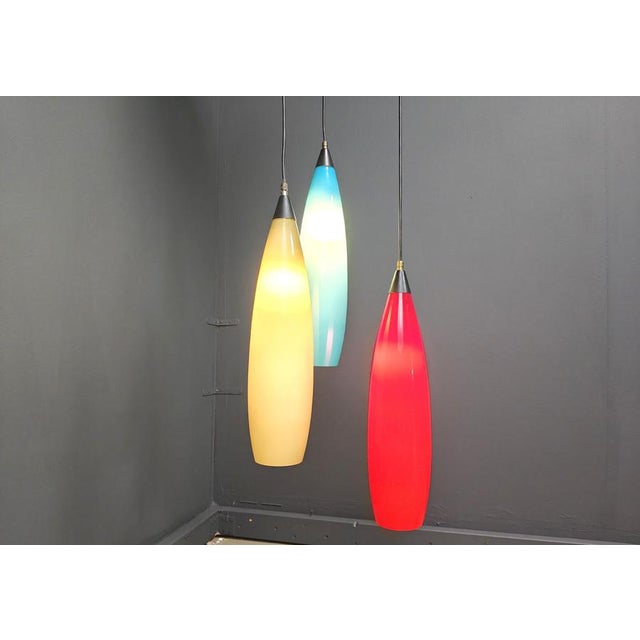 1970s Vintage 3 Glass Pendant Lights from Vistosi, 1970s For Sale - Image 5 of 15