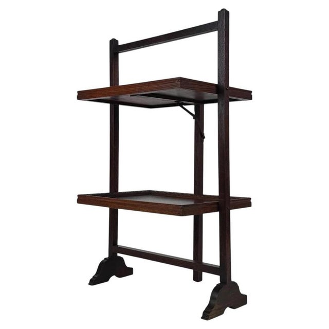 Antique Edwardian Oak Folding Tray Stand, 1910 For Sale - Image 16 of 16